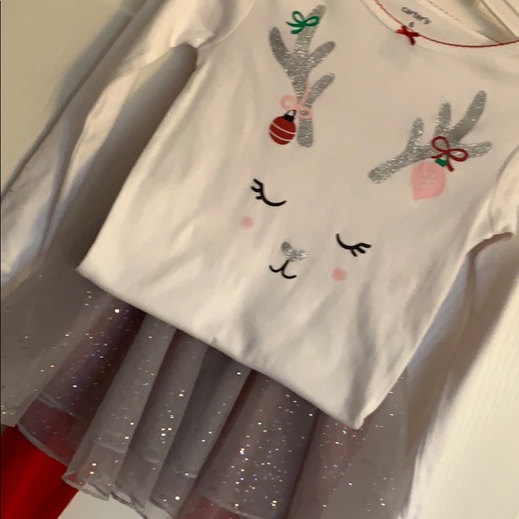 Carter’s Christmas Pajamas & Skirt 😴💤❤️💚 - Picture 2 of 4